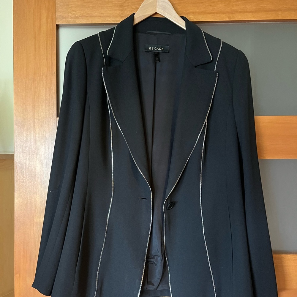 Escada Black Blazer with Silver Accents